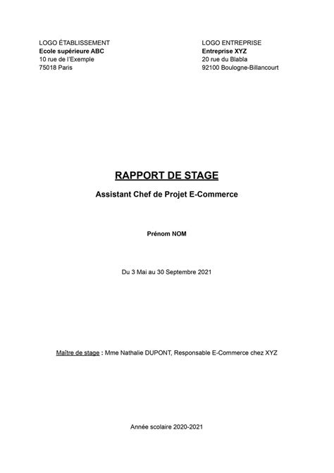 Objectif Exemple De Rapport De Stage Maternité Pdf - Wadaef FR